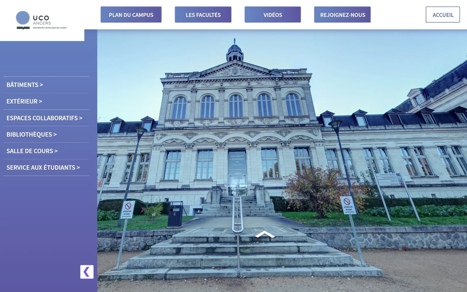 Interface de l'UCO Angers