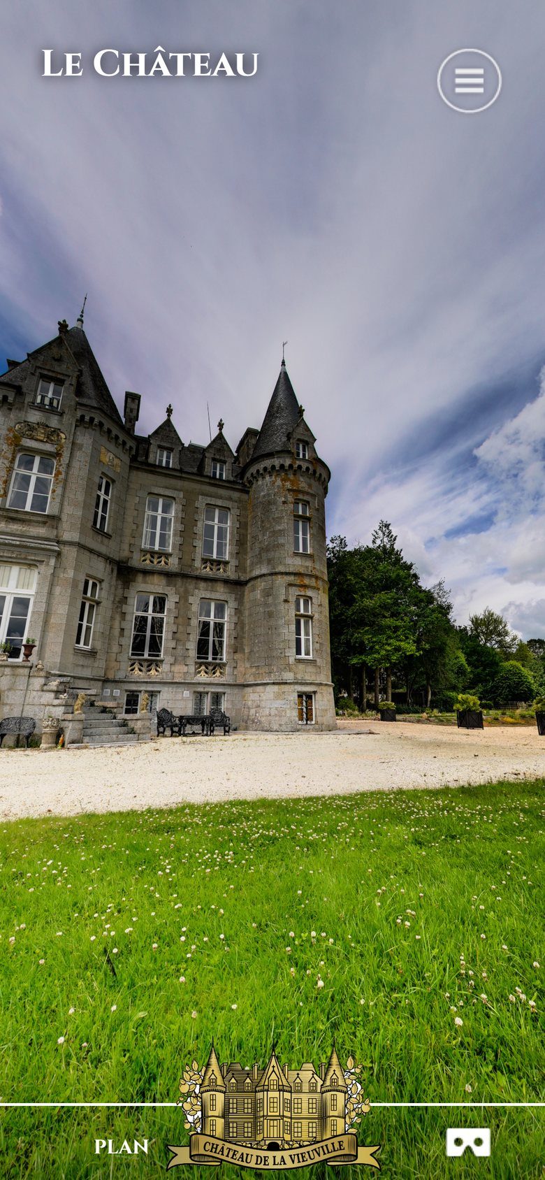 Interface du Château de la Vieuville au format vertical