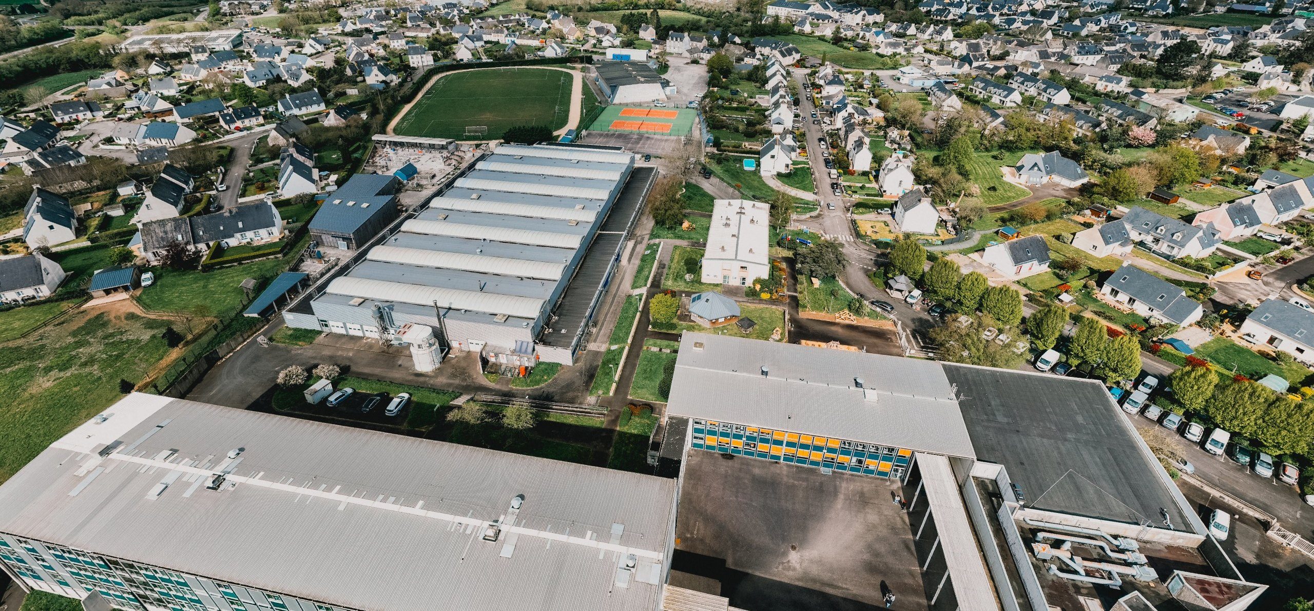 Vue du ciel du Lycée du Bâtiment de Pleyben